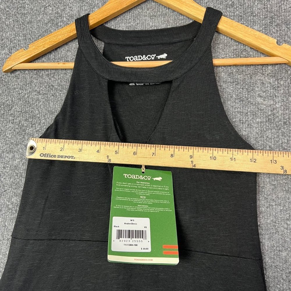 NEW $89 Toad & Co Avalon‎ Dress Size XS  Black Organic Cotton Pockets Bra - Picture 4 of 7